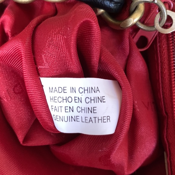 Adrienne Vittadini Black Leather Bag Purse with Leather Flowers - Picture 11 of 11